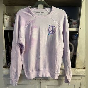 Unsweetened New York Purple Tie-Dye Sweatshirt with Peace Sign brand new. Small